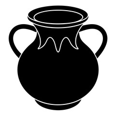 Pot black silhouette vector, Simple silhouette Design vector icon with white background.