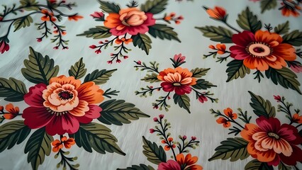 Vintage style fabric with floral pattern for design and decoration