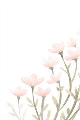 Soft pastel flowers delicately arranged against light background
