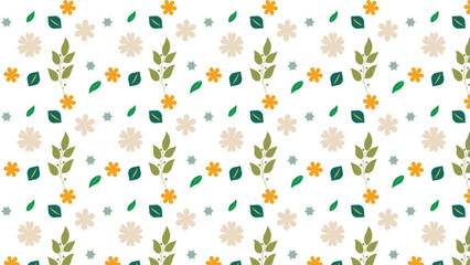 Green and Beige Floral Botanical pattern vector