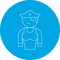Female Pirate icon single vector illustration