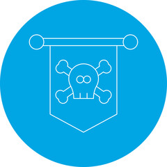 Pirate Flag II icon single vector illustration