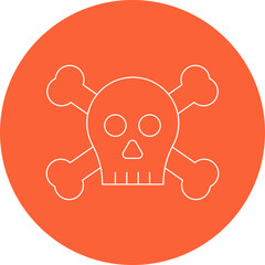 Pirate Skull II icon single vector illustration