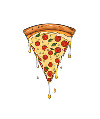 Delicious Pizza Clipart – Cheesy & Tasty 2D Flat Cartoon Illustrations