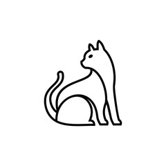abstract line art cat logo designs
