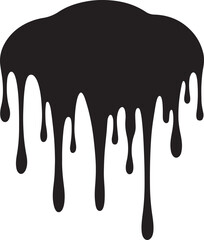 paint drips silhouette, black and white silhouette, vector and illustration