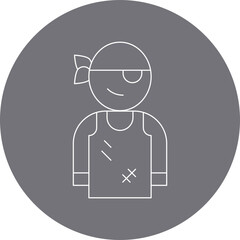 Male Pirate icon single vector illustration