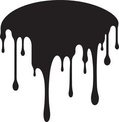 paint drips silhouette, black and white silhouette, vector and illustration