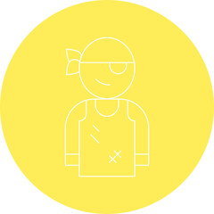 Male Pirate icon single vector illustration