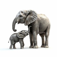 Fototapeta premium Two elephants display gentle affection together.