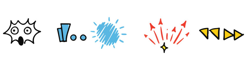 Line movement comic element sparkling details and expressive icons bring an extra layer of excitement and highlight key moments in your artwork