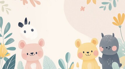 Playful social media post featuring cute gigapixel illustrations online digital content vibrant environment whimsical concept