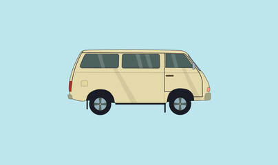 Old van vehicle vector illustration