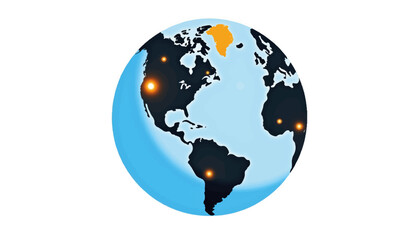 Naklejka premium Interactive space-themed globe illustration with bright continents, design
