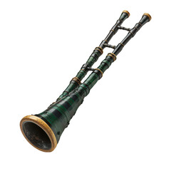 Naklejka premium Beautiful Southern American Green Woodwind Instrument Isolated On Transparent Background In PNG Format