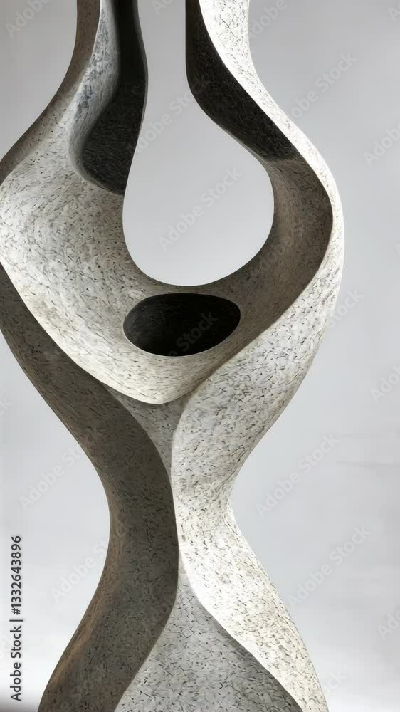 Poster elegant abstract sculpture showcasing smooth curves and hollow space in a minimalist setting