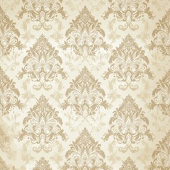 Elegant damask pattern, beige background, seamless texture, design resource