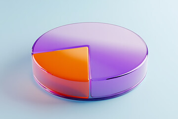 Fototapeta premium Colorful 3D pie chart illustrating data comparison in a minimalist style