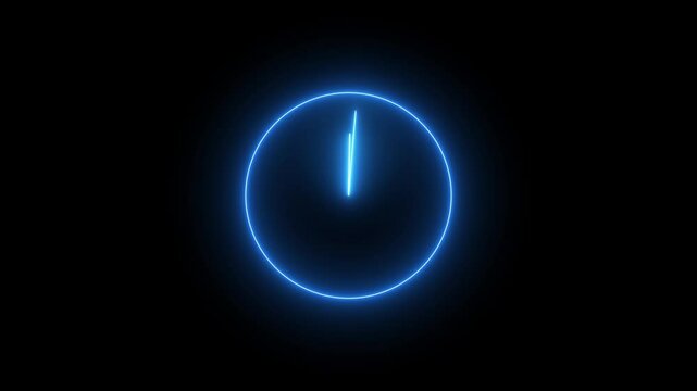 Clock Animation in 12 Hour Loop animation with optional luma matteIcons timer, clock, alarm clockWatch icon , Time icon