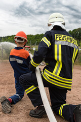 Feuerwehr-Übung zur Brandbekämpfung