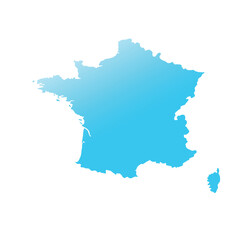 Map of France, sign silhouette. World Map Globe. Vector Illustration isolated on white background. Europe continent.