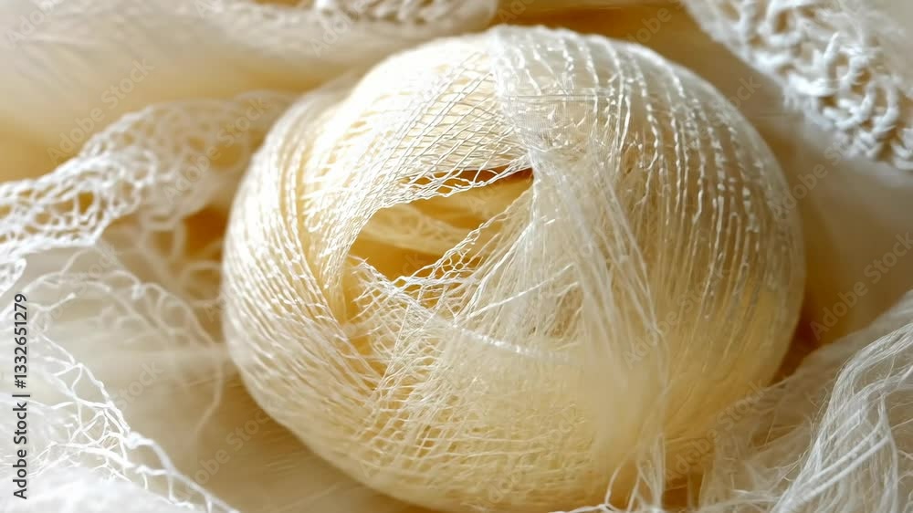 Aufkleber natural fibers curled in a decorative arrangement highlighting texture and simplicity in a soft sett