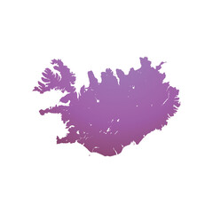 Map of Iceland, sign silhouette. World Map Globe. Vector Illustration isolated on transparent background. Europe continent.