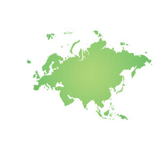 Map of Eurasia, sign silhouette. World Map Globe. Vector Illustration isolated on transparent background. Europe and Asia continent.