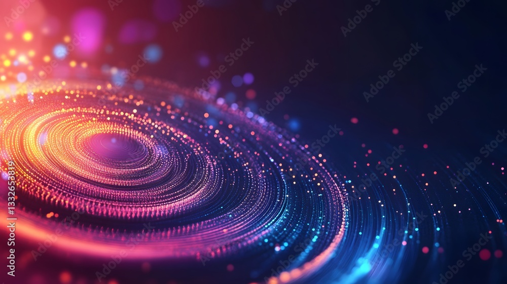 Aufkleber Abstract swirling vortex of colorful particles creating a dynamic flow