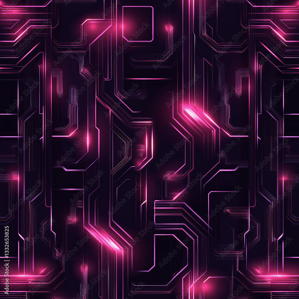 Poster tiled futuristic abstract background in a high-tech style. shining lines and patterns resembling neu