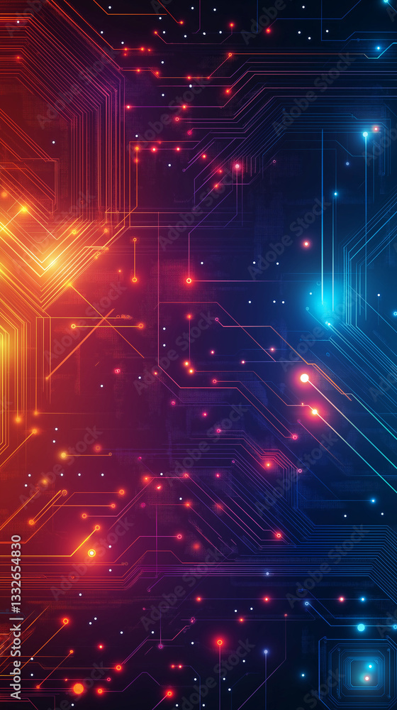 Poster a beauty futuristic abstract background in a high-tech style. shining lines and patterns resembling 