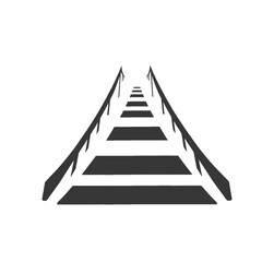 silhouette of suspension bridge icon without background