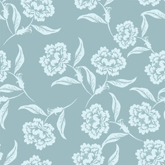 Floral pattern. Pretty flowers on white background. Printing with small lilac and red flowers. Ditsy print. Seamless vector texture. Spring bouquet