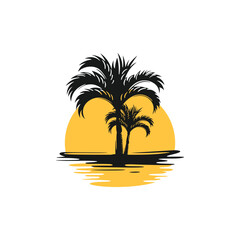 Palm tree Logo vector illustration