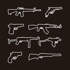 silhouette weapon logo vector