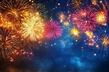 Fototapeta premium Spectacular Fireworks Explosion Background