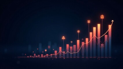 Naklejka premium Futuristic Digital Market Analysis and Trading Graphs