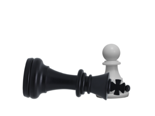 black king and white pawn chess pieces