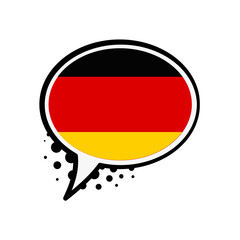German, speaking German, translation - vector illustration	