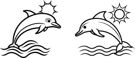 Fototapeta premium vector illustration of a set of funny animals