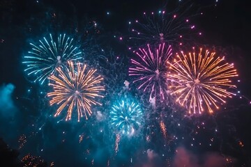 Summer Holiday Fireworks Celebration Bright Bokeh Lights