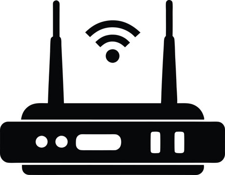 recommend clip art: Router or internet icon black silhouette illustration. Wifi Router Icon vector symbol. 