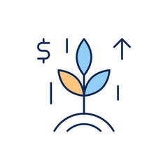 Investment Growth Icon for Retirement Funds.