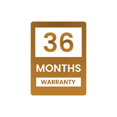 (36 months warranty) seal stamp, vector label