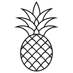 Fototapeta premium Simple Pineapple Line Drawing for Graphics