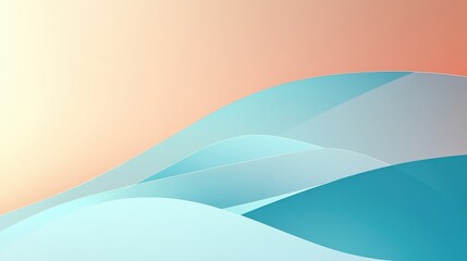 An elegant abstract composition featuring soft pastel waves that gently blend into each other, evoking feelings of calmness, fluidity, and harmony in modern art.