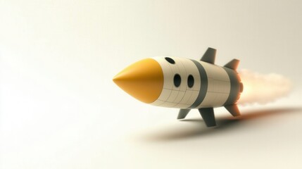 This dramatic image features a stylish missile model launching upward, exuding a sense of power, precision, and the visual spectacle of technological advancements in missile design.