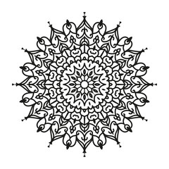 coloring geometric floral mandala design | luxury black vector stock mandala design