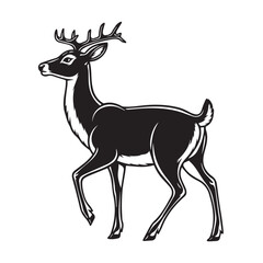 A cute deer cartoon with antlers is a great vector illustration for any nature or Christmas-themed project