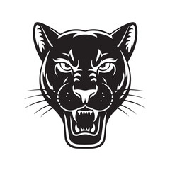 Wild vector illustration of a tiger head for a tattoo or mascot design